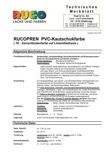 RUCOPREN PVC-Kautschukfarbe ( 1K - Zementbodenfarbe auf ...