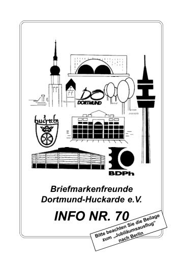 Briefmarkenfreunde Dortmund-Huckarde E.V. INFO NR. 70 - philatelie