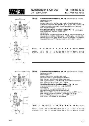 Verteilbatterien Simibloc - Nyffenegger Armaturen AG