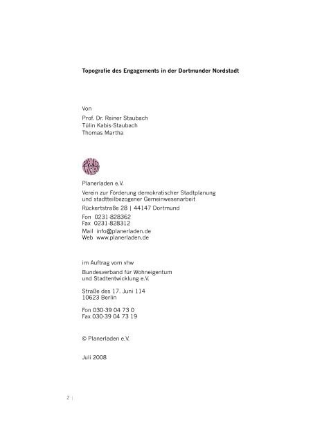 Topographie des Engagements in der Dortmunder Nordstadt