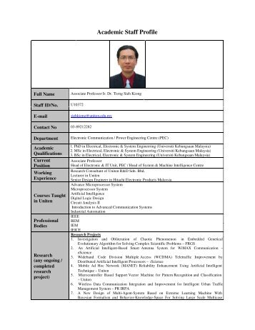 Academic Staff Profile - UNITEN