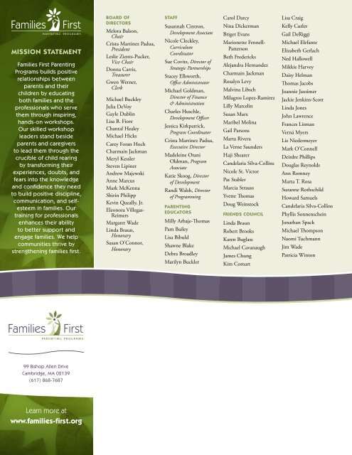 2008 Annual Report - Families First Parenting Programs