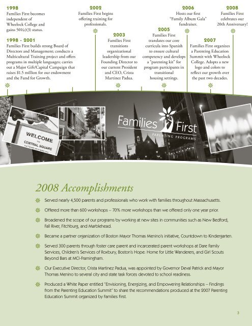 2008 Annual Report - Families First Parenting Programs