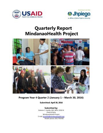 Quarterly Report MindanaoHealth Project