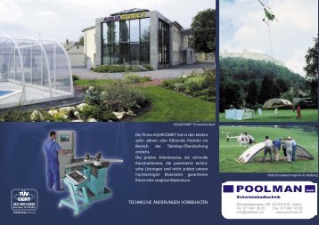 Aquacomet-Prospekt PDF 5657kb - Poolman GmbH, St. Gallen