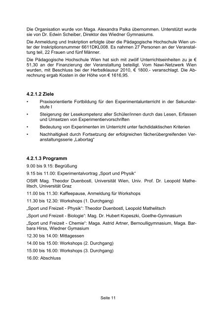 Veranstaltungen des NAWI-Netzwerks Wien - IMST