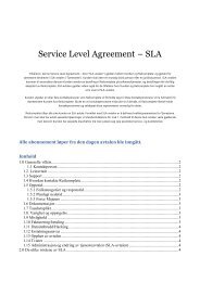 Service Level Agreement (SLA)