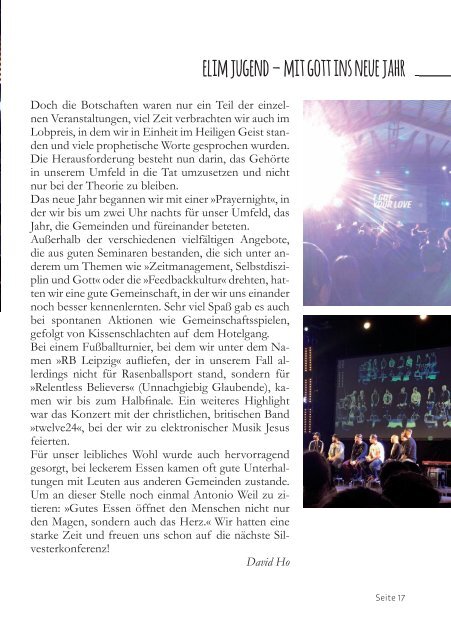 Elim Magazin März / April 2017