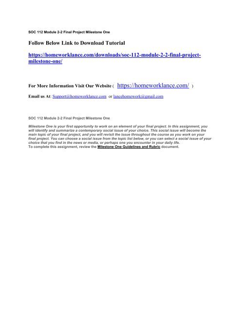 SOC 112 Module 2-2 Final Project Milestone One