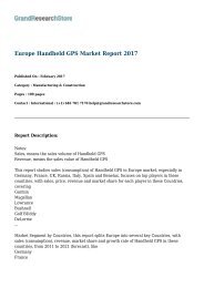 Europe Handheld GPS Market Report 2017 