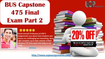 BUS 475 Capstone Final Examination Part 2 2017 Questions and Answers