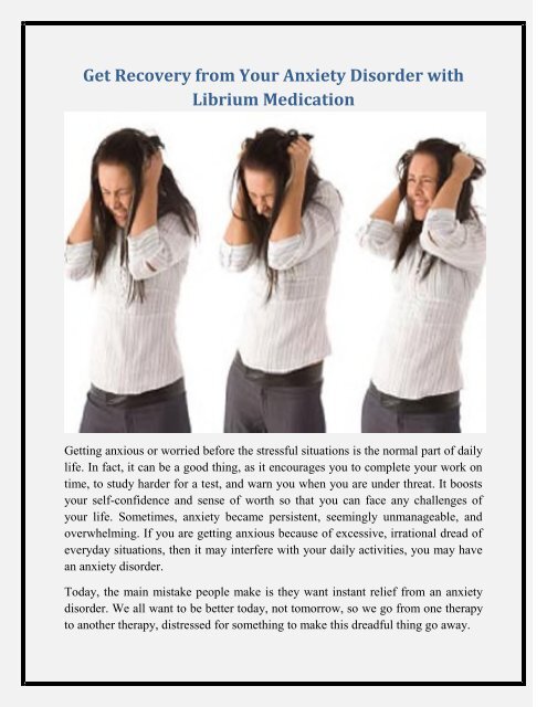 Get Recovery from Your Anxiety Problem with Librium 25mg