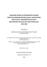 published work on freshwater science  from the freshwater biological ...