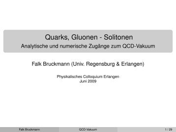 Quarks, Gluonen - Solitonen - Analytische und numerische Zugänge ...