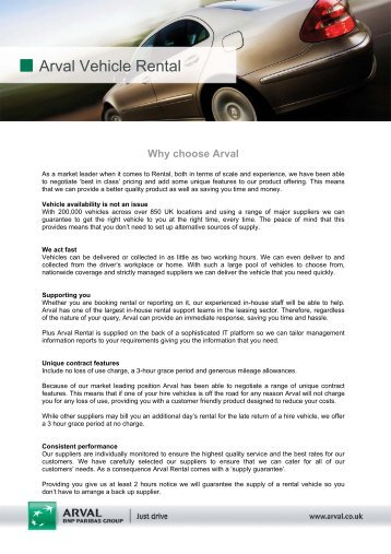 Why Choose Arval