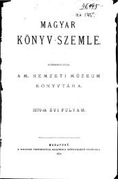 Magyar Könyvszemle Negyedik évfolyam 1. füzet, 1879. - EPA