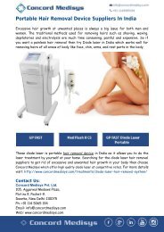 Concord Medisys- Portable Hair Removal Device Suppliers In India