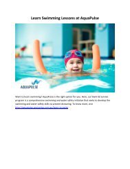 Learn Swimming Lessons at AquaPulse