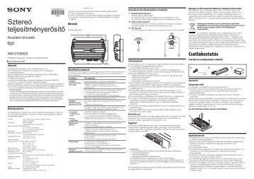 Sony XM-GTX6020 - XM-GTX6020 Istruzioni per l'uso Ungherese