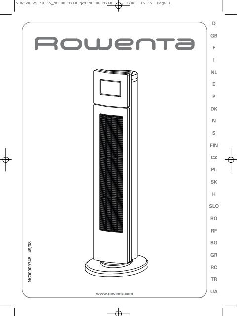 Rowenta EOLE CRYSTAL VU6550 - EOLE CRYSTAL VU6550 Slovensk&yacute; (Slovak)