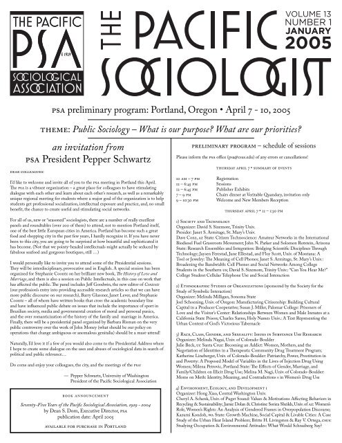 an invitation from ï °ï ³ï ¡ President Pepper Schwartz - The Pacific ...