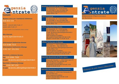 Insieme in una nuova Direzione - Liguria - Agenzia delle Entrate
