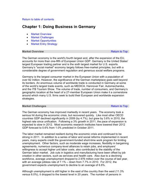 Doing Business In Germany: A Country Commercial ... - Export.gov