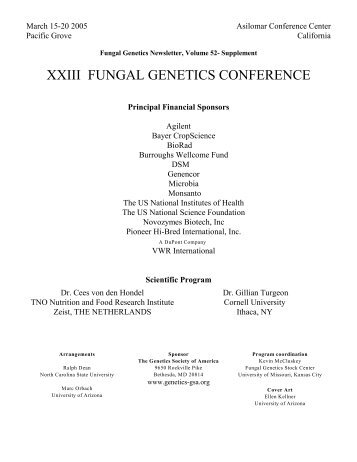 xxiii fungal genetics conference - Fungal Genetics Stock Center