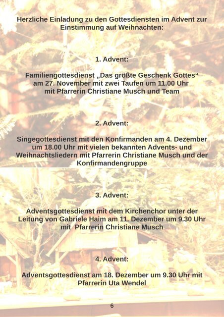 Weihnachten 2011 - Evangelische Kirchengemeinde Kinzenbach