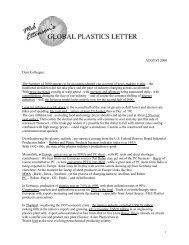 AUGUST 2000 Dear Colleague - The Global Plastics Letter