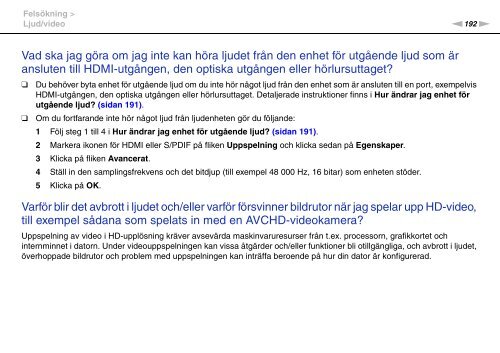 Sony VGN-SR59TG - VGN-SR59TG Istruzioni per l'uso Svedese