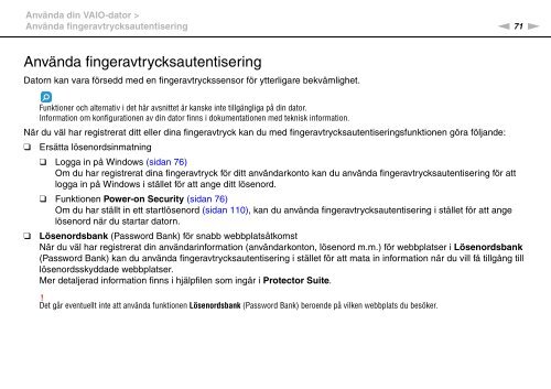 Sony VGN-SR59TG - VGN-SR59TG Istruzioni per l'uso Svedese