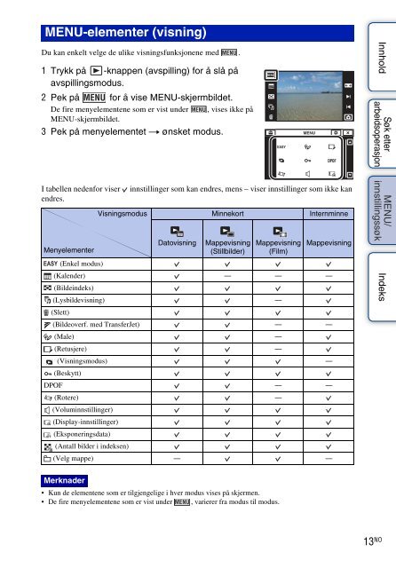 Sony DSC-T99D - DSC-T99D Istruzioni per l'uso Norvegese