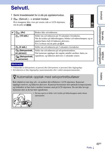 Sony DSC-T99D - DSC-T99D Istruzioni per l'uso Norvegese