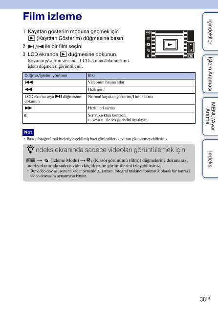 Sony DSC-T99D - DSC-T99D Istruzioni per l'uso Turco