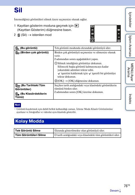 Sony DSC-T99D - DSC-T99D Istruzioni per l'uso Turco