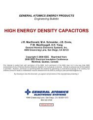 high energy density capacitors - General Atomics Electronic ...