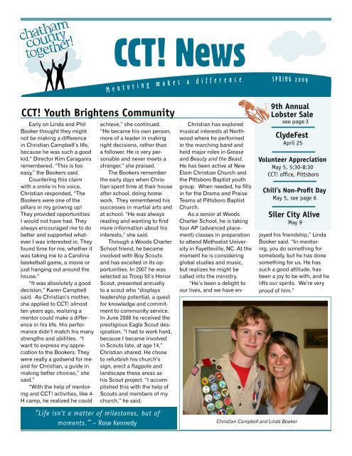 CCT Youth Brightens Community Chatham County Together