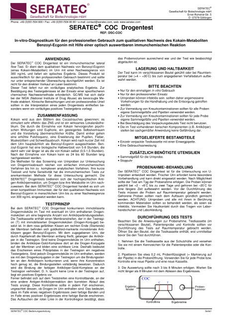 SERATEC® COC Drogentest