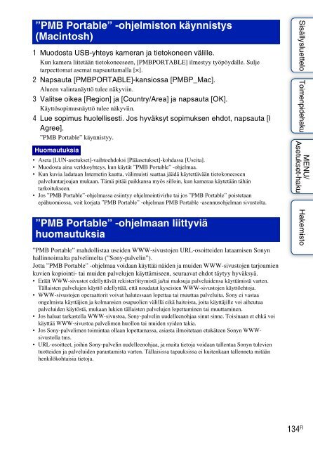 Sony DSC-T99D - DSC-T99D Istruzioni per l'uso Finlandese