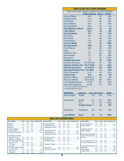 Chattanooga Football 2012 SUMMER PRoSPECtUS - UTC Athletics