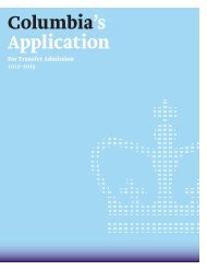 Columbia's Application - Columbia University