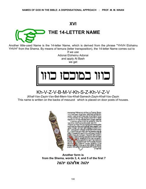 THE NAMES OF GOD