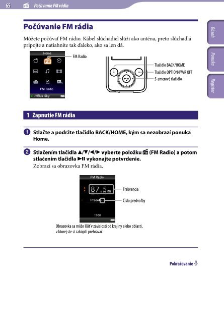 Sony NWZ-E435F - NWZ-E435F Istruzioni per l'uso Slovacco