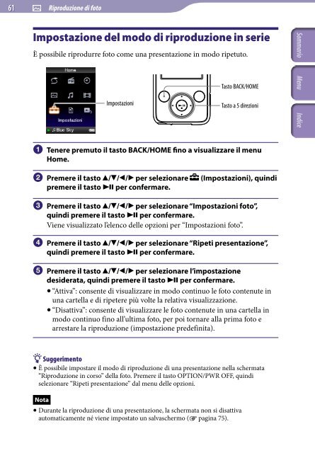 Sony NWZ-E435F - NWZ-E435F Istruzioni per l'uso Italiano