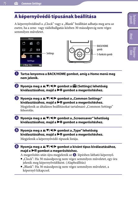 Sony NWZ-E435F - NWZ-E435F Istruzioni per l'uso Ungherese
