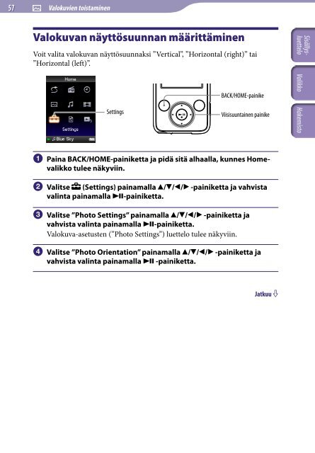 Sony NWZ-E435F - NWZ-E435F Istruzioni per l'uso Finlandese