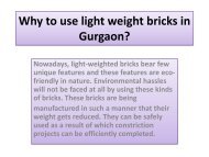 Why to use light weight bricks in Gurgaon