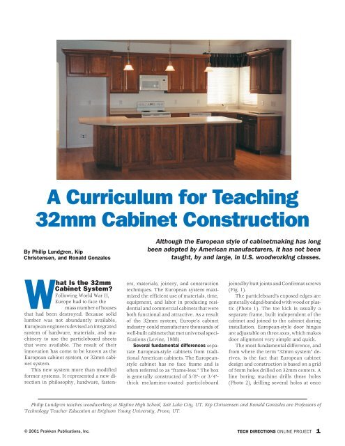 32mm Cabinet Project Tech Directions