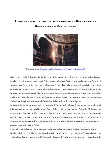 l'annuale miracolo della luce santa nella basilica della risurrezione ...